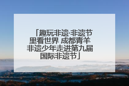 趣玩非遗·非遗节里看世界 成都青羊非遗少年走进第九届国际非遗节