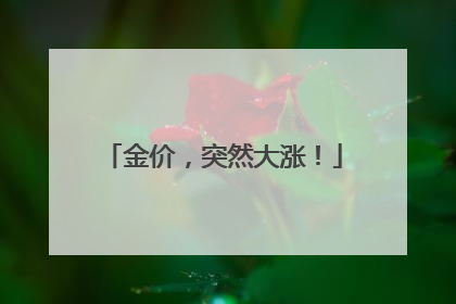 金价，突然大涨！