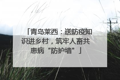 青岛莱西：送防疫知识进乡村，筑牢人畜共患病“防护墙”