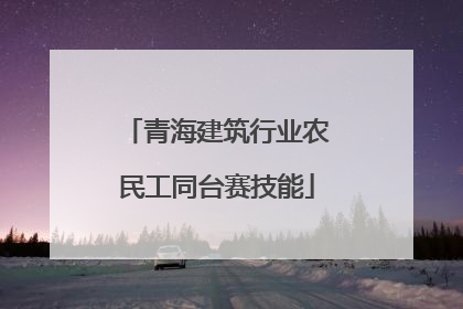 青海建筑行业农民工同台赛技能