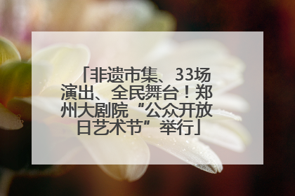 非遗市集、33场演出、全民舞台！郑州大剧院“公众开放日艺术节”举行