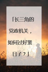 长三角的党政机关，如何过好紧日子？