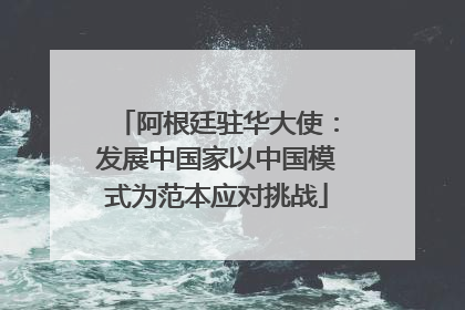阿根廷驻华大使：发展中国家以中国模式为范本应对挑战