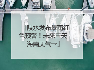 陵水发布暴雨红色预警！未来三天海南天气→