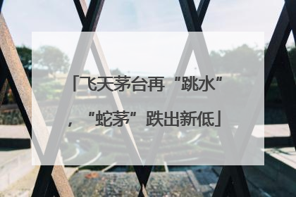 飞天茅台再“跳水”，“蛇茅”跌出新低