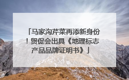 马家沟芹菜再添新身份！贸促会出具《地理标志产品品牌证明书》