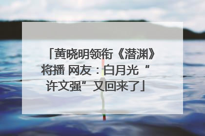 黄晓明领衔《潜渊》将播 网友：白月光“许文强”又回来了