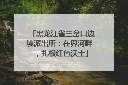 黑龙江省三岔口边境派出所：在界河畔，扎根红色沃土