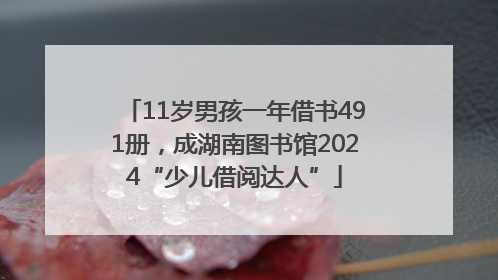 11岁男孩一年借书491册，成湖南图书馆2024“少儿借阅达人”