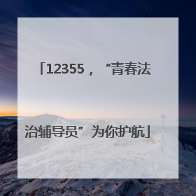 12355，“青春法治辅导员”为你护航