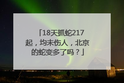 18天抓蛇217起，均未伤人，北京的蛇变多了吗？