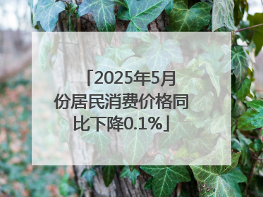 2025年5月份居民消费价格同比下降0.1%