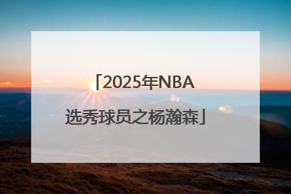 2025年NBA选秀球员之杨瀚森