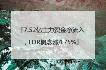 7.52亿主力资金净流入，EDR概念涨4.75%