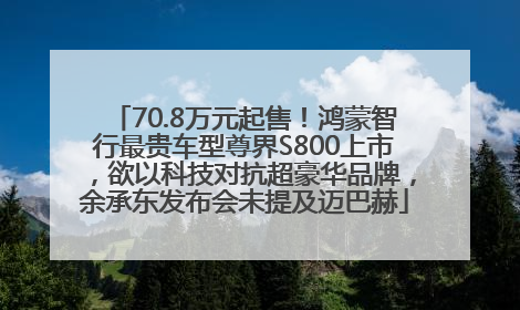 70.8万元起售！鸿蒙智行最贵车型尊界S800上市，欲以科技对抗超豪华品牌，余承东发布会未提及迈巴赫
