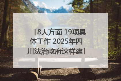 8大方面 19项具体工作 2025年四川法治政府这样建